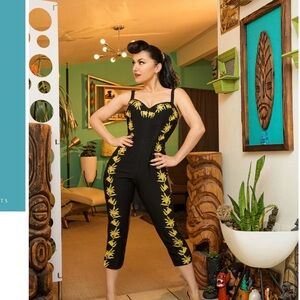 NWT Rockin Bettie Black Chelada Jumpsuit